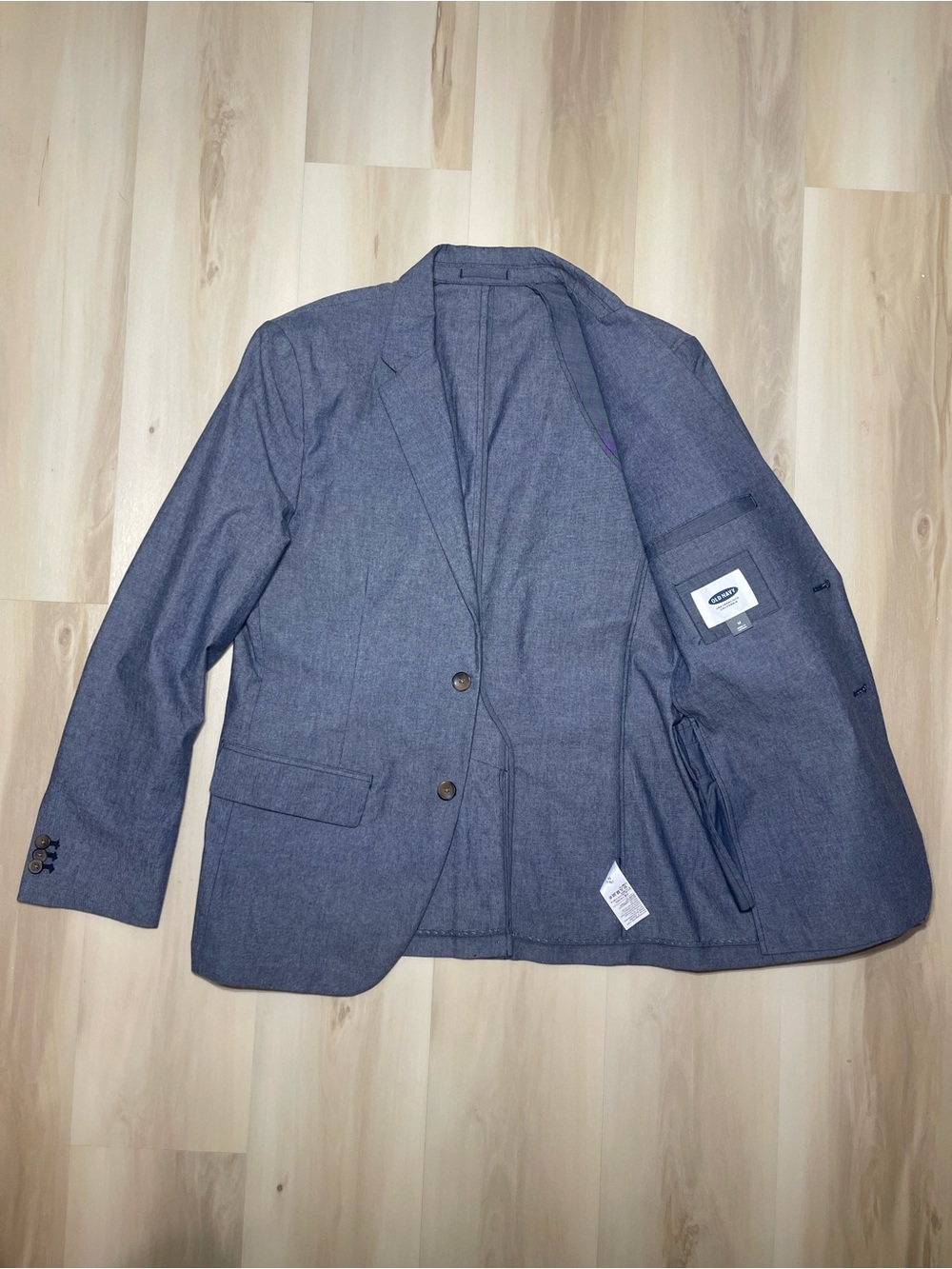 Old Navy Men’s Blazer Cotton Sports Coat Unlined Navy Blue Size Medium Preppy